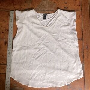 Ann Taylor Mixed Materials Simple Soft-Cap Sleeve Top Sz:1X